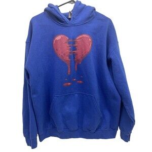 Gilden Large Hoodie With Broken Heart Design